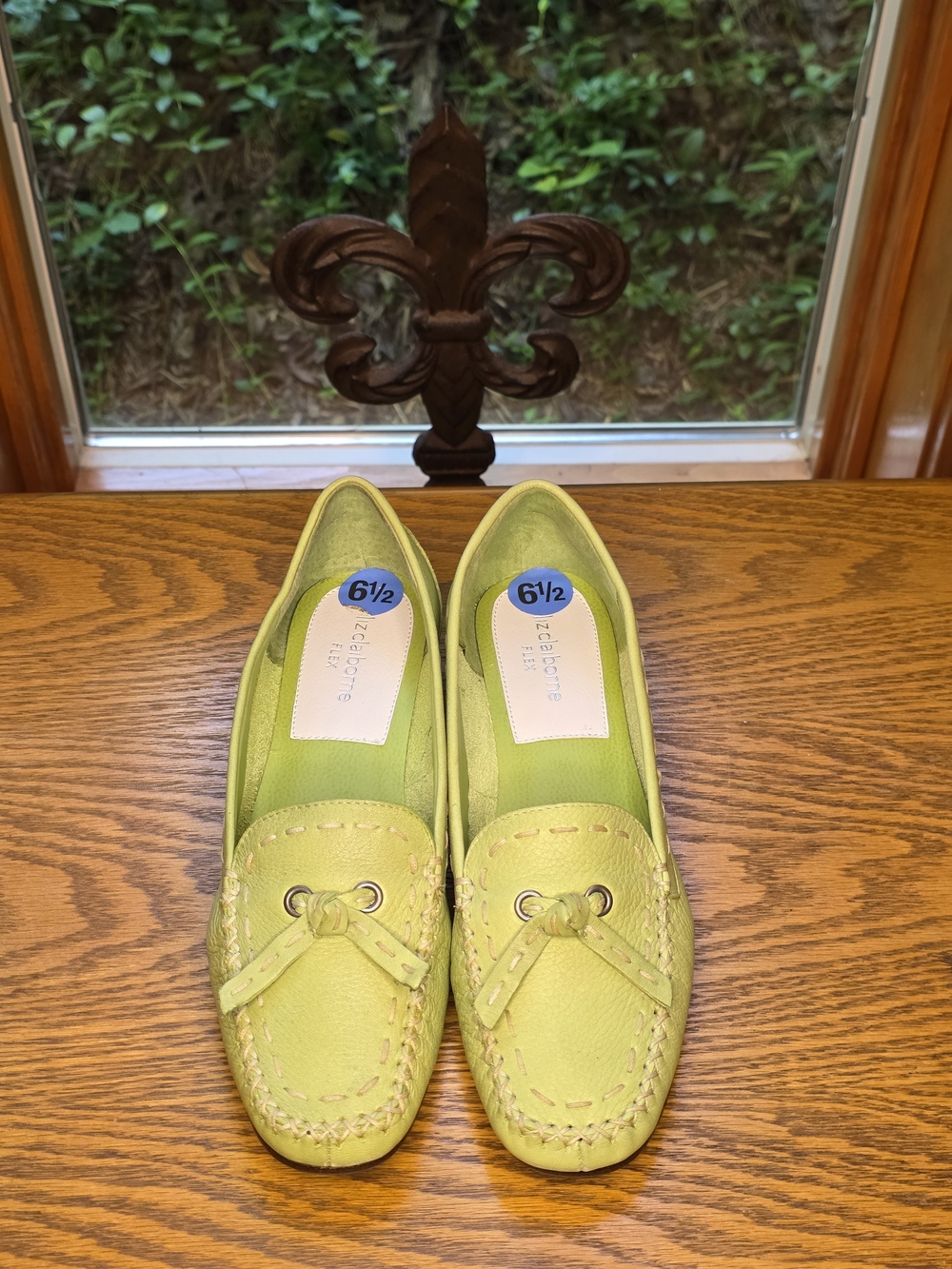 Liz Claiborne Lime Green Moccasin Driving Loafers Sz 6.5, Vintage New Old Stock